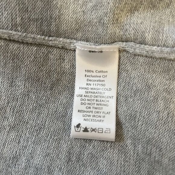 Quacker Factory 100% Cotton Gray Cardigan Sweater Sequins Bling Button Front XS - Picture 5 of 5